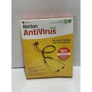 Norton Anti-virus 2001 Edition Big Box Windows 95/98/ Pro ME 2000 CD Rom Sealed!